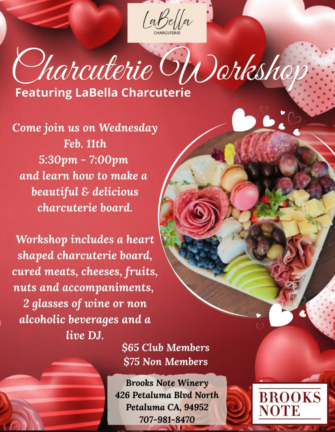 Charcuterie Workshop invitation featuring LaBella Charcuterie